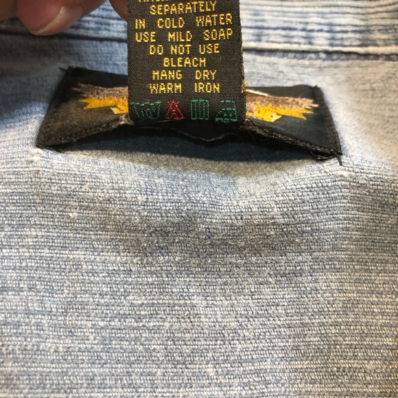 Harley Davidson Corduroy Button Shirt Long Sleeve Blue Biker Motorcycle Large - Picture 4 of 12